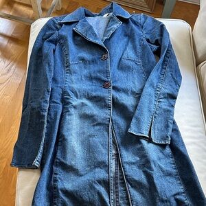 Rubbish Dark Blue Denim Long Jacket
